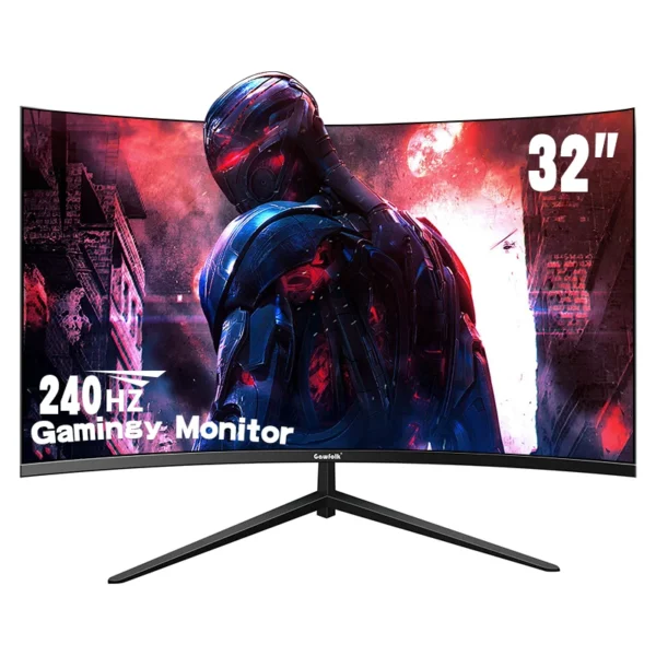Gawfolk 32 Inch Curved Gaming Monitor 240Hz, 1800R PC Monitor Full HD 1080P, Frameless Computer Dispaly