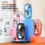 Creative Transparent Wireless Mouse Bluetooth 2.4G Mouse Rechargeable Mute Laptop Mice for Mac,iPad,MacBook Cool LED, Ergonomic - Image 2