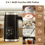 BioloMix 5-in-1 Milk Frother with Upgraded LED Display Touch Screen - Hot And Cold Foam Maker Milk Warmer for Coffee Latte - Image 4