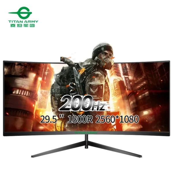 TITAN ARMY 30 inch 2K 200Hz Curved Gaming Monitor 21:9 2560x1080 Ultra Wide Ultra Slim screen FREESYNC VESA Metal Black