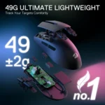 Redragon M916 STD 3-Mode Wireless Gaming Mouse, 49G Ultra-Light 24K DPI Mice w/Ergonomic Natural Grip Build - Image 6