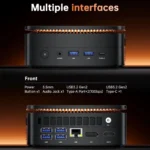 Mini PC with AMD Ryzen 7 6800H, 32GB RAM 1TB SSD, Preinstalled Win11 Pro, Triple 4K Display Mini PC for Business Light Gaming - Image 5