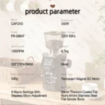 CAFOVO K64SC Professional Weighing Quantitative Coffee Grinder 64mm Flat Burr Touch Screen Espresso Grinder for Home Barista - Image 3