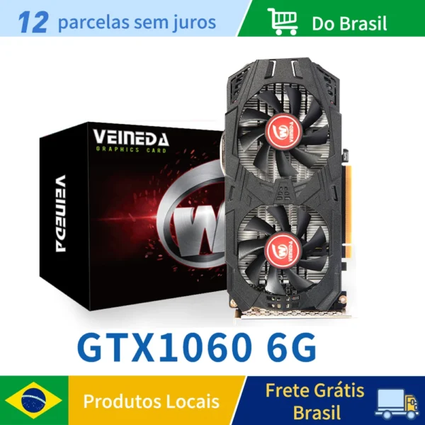 VEINEDA gtx 1060 6g Graphics Cards 1506MHz 192Bit GDDR5 GTX1060 Video Card Refurbished Cards 1050ti gtx960 4gb
