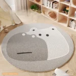 VIKAMA Cartoon Bear Round Bedroom Bedside Imitation Cashmere Carpet Children's Room Home Sofa Anti-Slip Carpet Home Decoration - Image 5