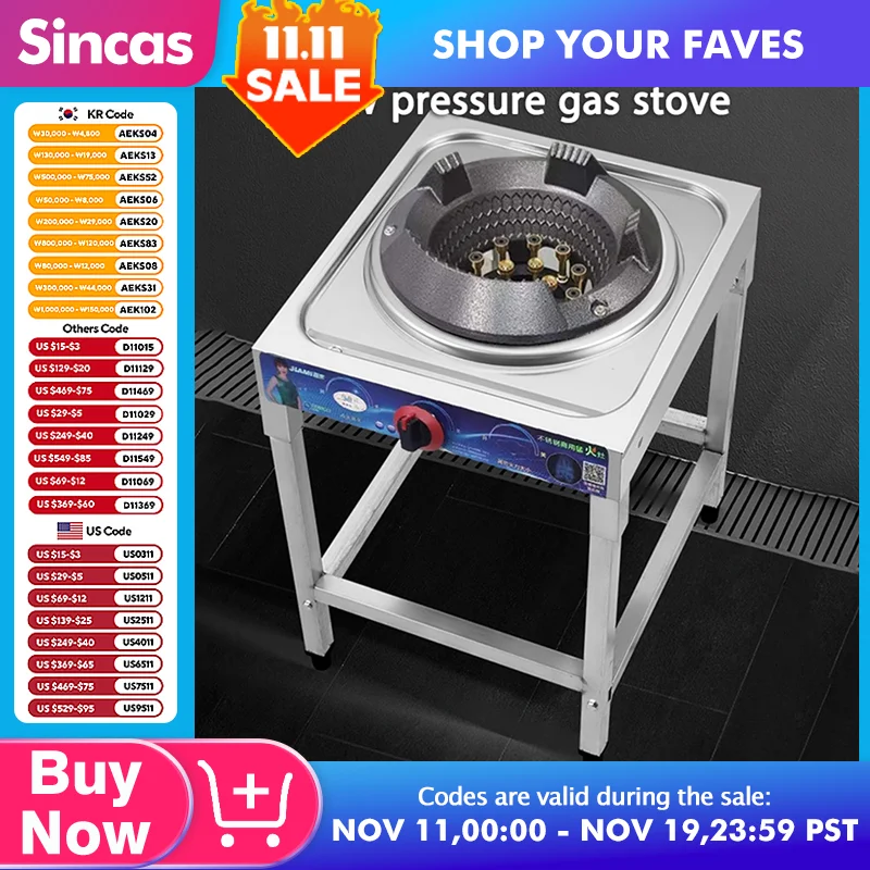 Fierce Fire Stove Commercial Liquefied Gas Stove,Single-Burner Energy-Saving Stir-Fry Stove Restaurant With Flameout Protection