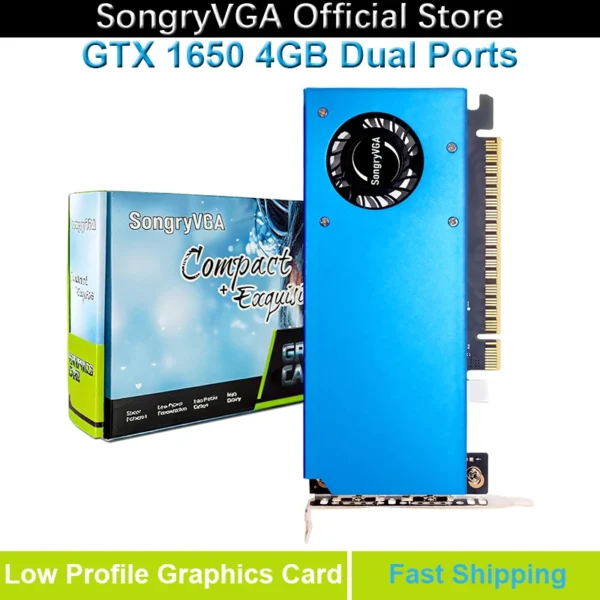SongryVGA GeForce GTX 1650 4GB GDDR5 Low Profile Graphics Card,128-bit PCIe 3.0,HDMI & DisplayPort,for Gaming & SFF PCs