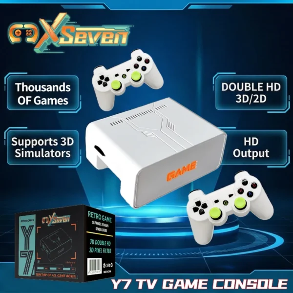 Coopreme X7 Y7 Updated Super TV Game Box HD Output Joystick Dual Controller Fighting Home PSP Game Console 10000+ Gaming