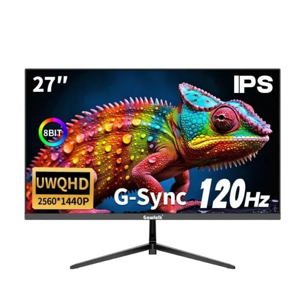 27 inch 2K QHD(2560×1440) PC Screen, 120Hz Gaming Monitor, 1ms Without Bezel, FreeSync,98% sRGB, 178° Wide Viewing Angle, Displa