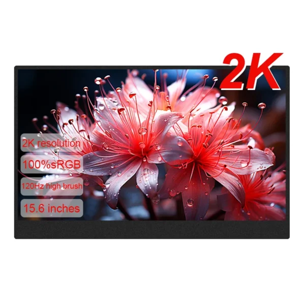 LANLIPU 15.6Inch Portable Monitor 100%sRGB 2K 120HZ Display For XBox PS4/5 Switch Cell Phone PC Loptop Gaming Extension Screen
