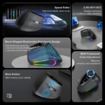 Jomaa RGB Backlit Speed Roller Wireless Vertical Mouse with Function Adjustment Knob Bluetooth USB Ergonomic Mice Slient Click - Image 5