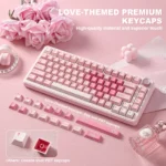 YUNZII B75 PRO Pink Mechanical Gaming Keyboard, Bluetooth/Wire/Wireless 75 Knob RGB Keyboard, Gasket Hot-Swap Custom Creamy Keeb - Image 3