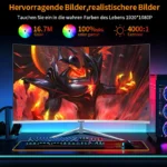 Gawfolk 27 Zoll Curved Gaming Monitor 100Hz, PC Bildschirm Full HD 1080P, Rahmenloses 1800R Computerbildschirm Mit FreeSync Und - Image 3