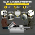 SucceBuy 3L5L 7L7.8L Horizontal Sausage Stuffer Food Processors 5 Filling Nozzles Kitchen Accessories Home Appliance for Hot Dog - Image 4