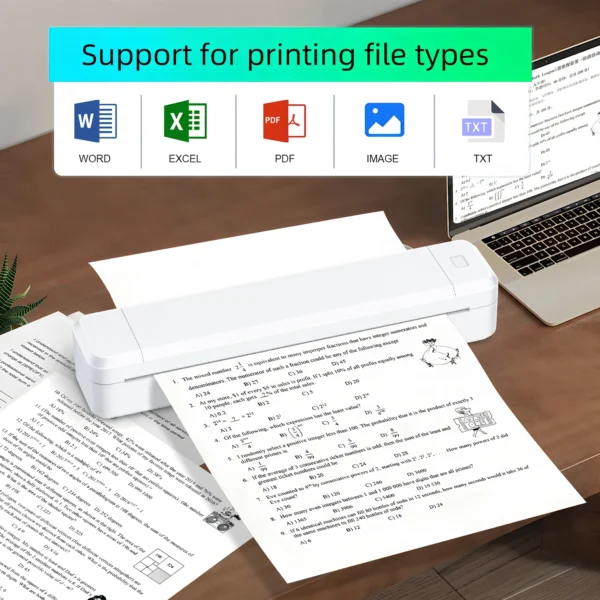 Marklife X8 Inkless Portable A4 Thermal Printer Bluetooth PDF Excel Word Document Printing Machine For Office Work Home School
