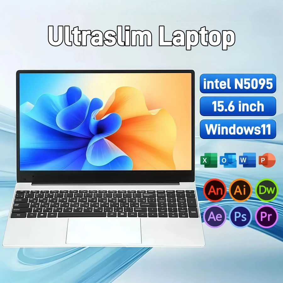 15.6" IPS intel N5095 gaming laptops portable notebook computer pc 16GB 32GB DDR4 1TB 512G SSD Windows11 Backlit Keyboard deals