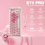 YUNZII B75 PRO Pink Mechanical Gaming Keyboard, Bluetooth/Wire/Wireless 75 Knob RGB Keyboard, Gasket Hot-Swap Custom Creamy Keeb - Image 2