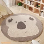 VIKAMA Cartoon Bear Round Bedroom Bedside Imitation Cashmere Carpet Children's Room Home Sofa Anti-Slip Carpet Home Decoration - Image 4