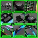 NG GTX350 Gaming Keyboard Mouse Combos Computer Laptop Backlight Gamer Kit LED Wired Usb Keyboard GTX350 Set-Black - Image 4