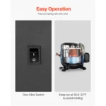 VEVOR 56Ibs Undercounter Built-in Ice Maker with Reversible Door Stainless Steel&Drain Pump for Commercial Home Kitchen - Image 5