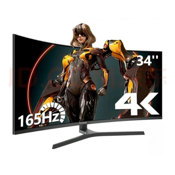 34 Inch 4K 165Hz 21:9 Curved Esports Monitor Ultra-Wide 1800R Curvature Resolution Compatible Immersive Gaming Experience