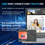 15.6"Ultra-Thin Laptop Intel Core i7 8500Y 16GB RAM 1TB 2TB SSD Notebook Backlight Computer PC Windows 11 Pro Fingerprint Unlock - Image 4