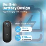 4K HD Mini Vlog Camera with WiFi Wireless Portable Action Body Cam for Sports Travel Photography Pocket Sized Video Recorder - Image 4