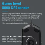 Logitech G102 Mouse Original Ergonomic Mouse Optical 8000DPI 16.8M Color LED Customizing 6 Buttons Wired Pc Gaming Accessories - Image 4