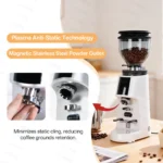 CAFOVO G764F Coffee Burr Grinder 64mm Flat Burr Coffee Grinder 100-Step Adjustment Time Quantification MIller for Home Barista - Image 2