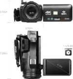 UHD 4k Video Camera Camcorder with 18X Digital Zoom,64MP Digital Camera Recorder,4.0-inch Rotating Touchscreen,64GB SD Card,Micr - Image 2