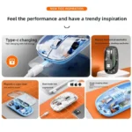 Creative Transparent Wireless Mouse Bluetooth 2.4G Mouse Rechargeable Mute Laptop Mice for Mac,iPad,MacBook Cool LED, Ergonomic - Image 5