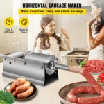 SucceBuy 3L5L 7L7.8L Horizontal Sausage Stuffer Food Processors 5 Filling Nozzles Kitchen Accessories Home Appliance for Hot Dog - Image 3