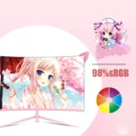 27inch Curved Monitor 1K/2K 165hz 1800R Pink Gaming Display HDR10 Free-Sync Desktop Screen 1ms GTG With Free Gift For Girls - Image 3