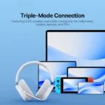 Baseus GH02 Wireless Gaming Headsets with Mic Headphones Bluetooth 5.3 40mm Driver 2.4G/Wireless/Cable RGB Overhead Headphone - Image 5