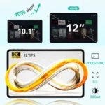 SVITOO Tablet Android 15 2025 12 Inch 2K Display Unisoc T606 24GB RAM 128GB ROM 8000mAh Battery Dual Band WiFi 5 GPS Widevine L1 - Image 3