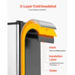 VEVOR 56Ibs Undercounter Built-in Ice Maker with Reversible Door Stainless Steel&Drain Pump for Commercial Home Kitchen - Image 4