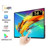 14 Inch 2K Portable Monitor 2240*1400 16:10 100I-P3 HDR 500Cd/m² Display Game Screen For Laptop Mac Phone Xbox PS4/5 Switch