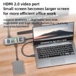 PIVA G71 7 in 1 Aluminum Alloy Office Docking Station Smart Screen Display Type-C to HDMI2.0 USB3.0 HUB PD100W Adapter - Image 6