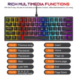 K61 Mechanical Keyboard Mini Wired Keyboard RGB Backlit Mini Keyboard Ergonomic Portable Gaming Keyboard Keycap PC Accessories - Image 5
