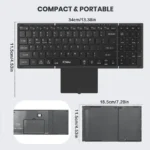 Jomaa RGB Backlit Folding Bluetooth Keyboard USB Wireless Full Size Foldable Keyboard With Touchpad Numberic Rechargeable - Image 6
