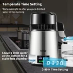 SucceBuy 4L Water Distiller Purifier Filter 1 L/H Distilling Speed Dispenser Drinking Bottle Softener Touch Screen Home Use - Image 3