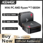 Mini PC with AMD Ryzen 7 6800H, 32GB RAM 1TB SSD, Preinstalled Win11 Pro, Triple 4K Display Mini PC for Business Light Gaming