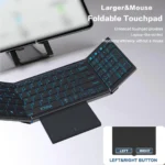 Jomaa RGB Backlit Folding Bluetooth Keyboard USB Wireless Full Size Foldable Keyboard With Touchpad Numberic Rechargeable