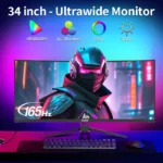 Gawfolk 34 Inch Ultrawide Curved Gaming Monitor, 1500R PC Screen 165hz UWQHD 4K, Curved Computer Screen with FreeSync, Support W - Image 3