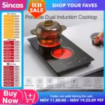 220110V Embedded Double-Head Electric Ceramic Stove Induction Cooker Vertical Full-Plate Double-Head Light Wave Stove