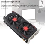 Graphics Card 6GB GDDR5 192-bit Dual Fan PCIe 2.0 x16 Slot Supports DVI, VGA, HD Multimedia Interfaces Gaming Graphics Card - Image 2