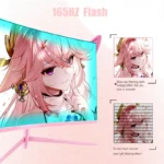 27inch Curved Monitor 1K/2K 165hz 1800R Pink Gaming Display HDR10 Free-Sync Desktop Screen 1ms GTG With Free Gift For Girls - Image 2