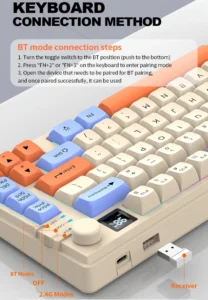 Wireless Keyboard 80 Key 80% Layout Spanish Russian Arabic Korean Keyboard Mouse Set Bluetooth 2.4G 2000mAh Type C K92 Backlight - Image 4