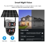 V380 Dual Lens 4G Camera Solar PIR Human Detection Night Vision Waterproof Security Video IP Camara 8MP 4K Battery CCTV Monitor - Image 6