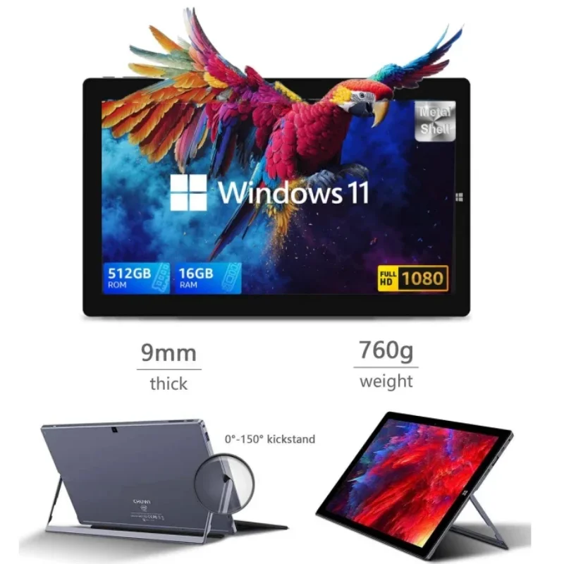 PAD1162 Tablet 11.6" Windows 11 Intel Celeron N4100 64-Bits LPDDR3 8GB/16GB RAM 512GB SSD ROM 1920 x 1080 Pixel Screen HD-MI